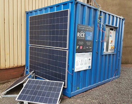 Electrolysis system in a container